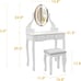 Vanity Table Set with Lighted Mirror Makeup Dressing Table with 10LED Light Led