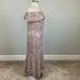 XSCAPE Women's Formal Dress Size 22W Purple Sequined Lace Off the Shoulder Gown