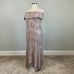 XSCAPE Women's Formal Dress Size 22W Purple Sequined Lace Off the Shoulder Gown