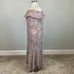 XSCAPE Women's Formal Dress Size 22W Purple Sequined Lace Off the Shoulder Gown