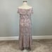XSCAPE Women's Formal Dress Size 22W Purple Sequined Lace Off the Shoulder Gown