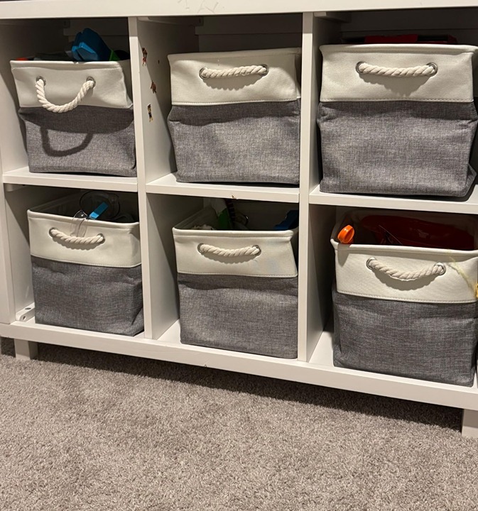 Fabric Cubes Storage Basket, 6 Pack 11x11 in with Handles Foldable Cube