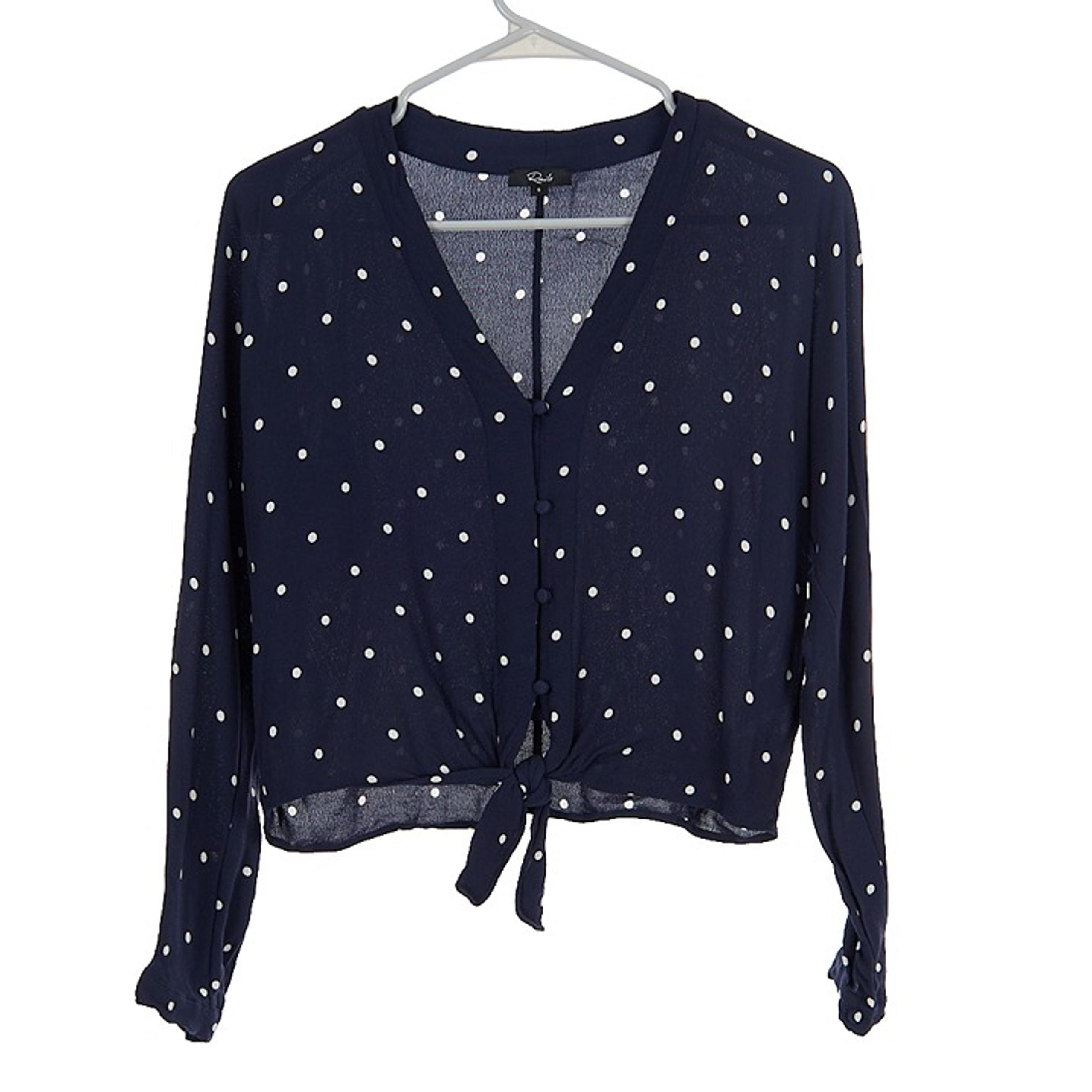 Rails Sloane Womens Polka Dot Tie-Front Button-Down Top Small