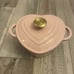Paris Hilton Enameled Cast Iron Dutch Oven Heart-Shaped Pot with Lid, Pink