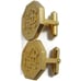 Boucher Gold Tone Cufflinks Oriental Design Symbol Wedding Tux Vintage