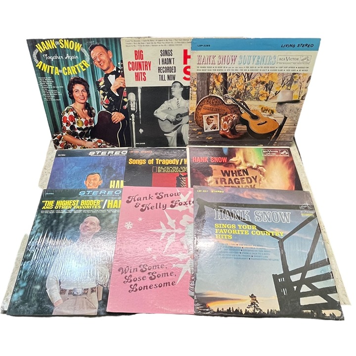 Hank Snow Country Vinyl LP Lot of 9 Souvenirs Highest Bidder Together Again