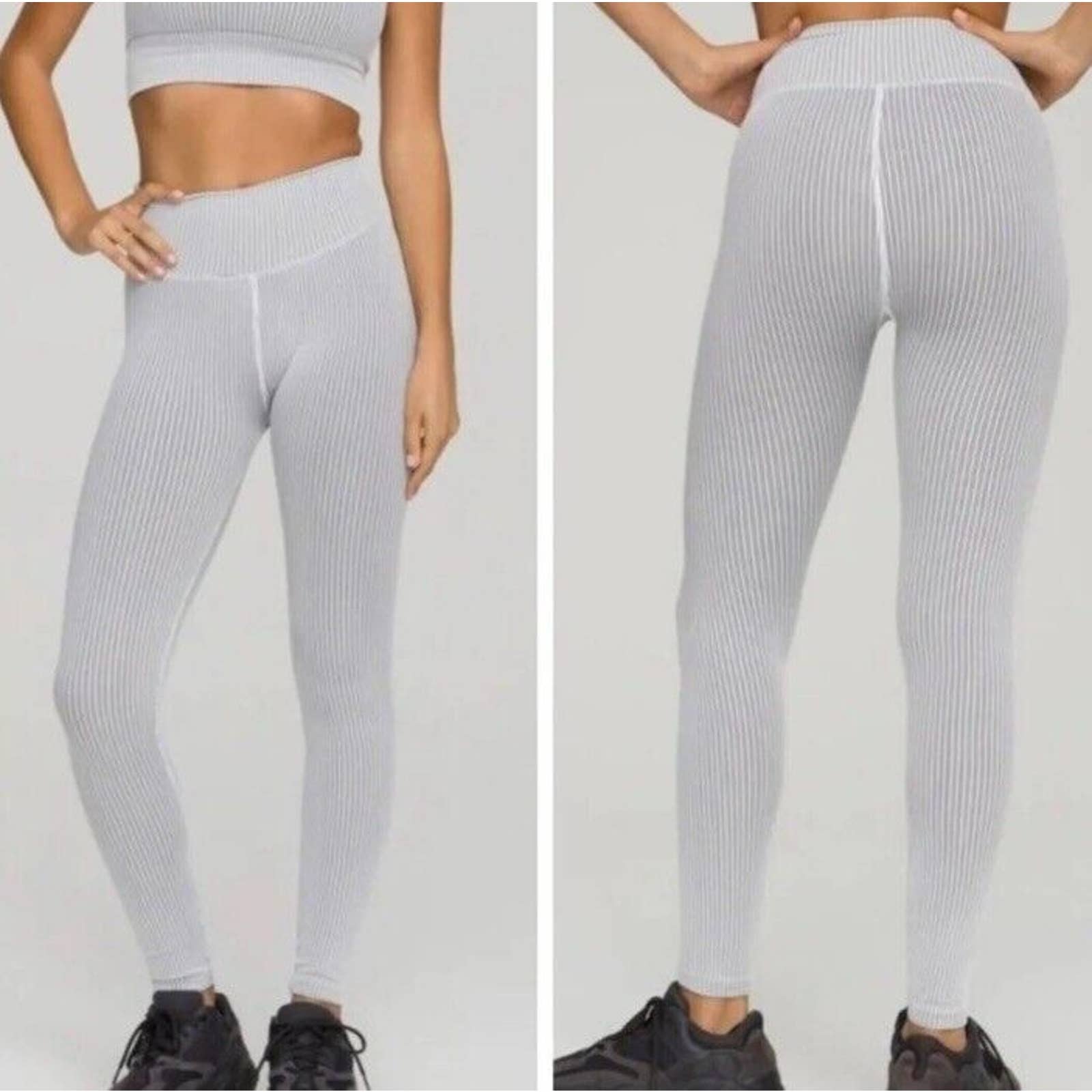 Good American Active Essential Ribbed Leggings Size 4XL White Compression NWT
