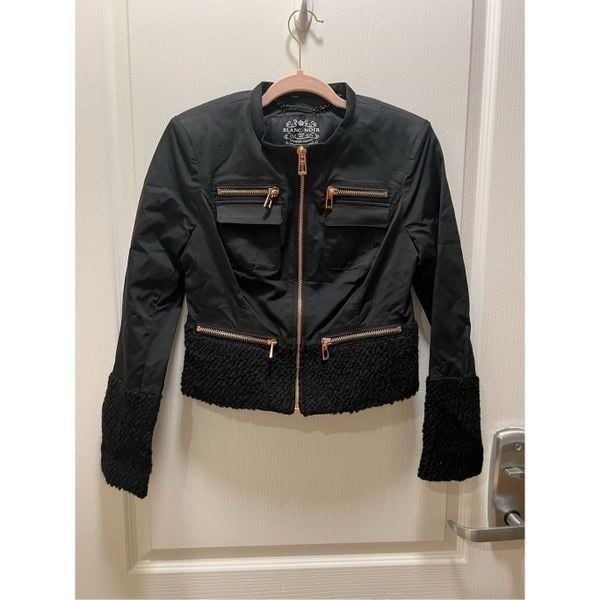 Blanc Noir Black Peplum Jacket size S