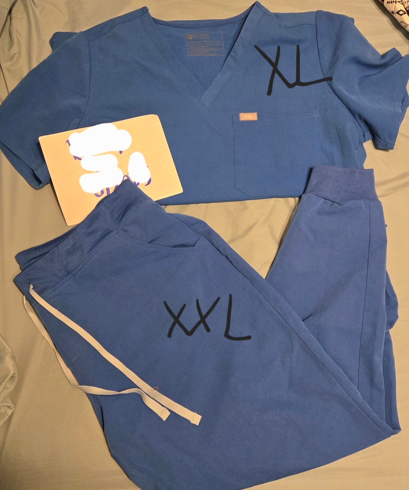 Figs Blue size XL top XXL bottom scrubs