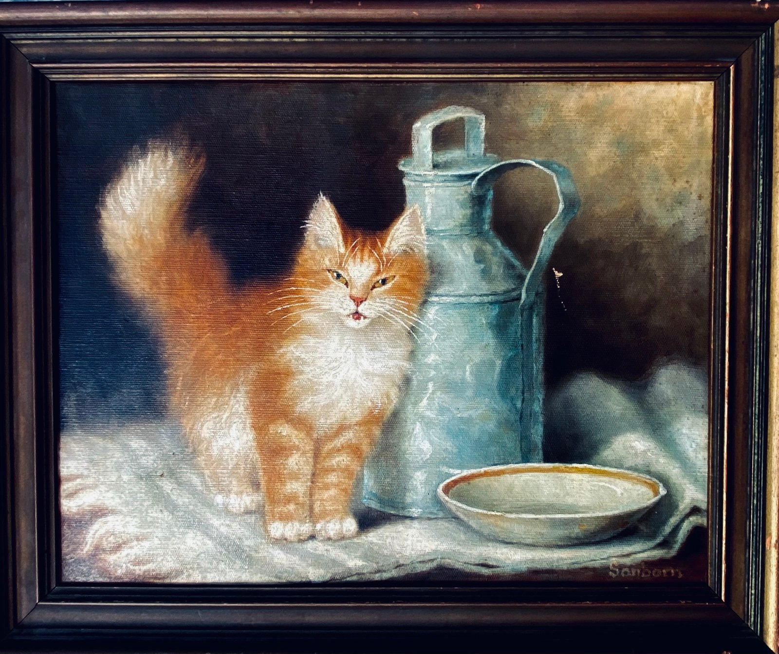 Historical 1849 painting Percy sanborn Mainecoon cat
