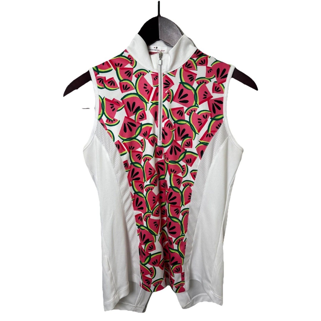 Grand Slam Womens XS Watermelon Print Vented Top Tennis Golf Pickleball Outdoor