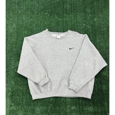 Nike Swoosh Sweatshirt Men's XL+ Vintage 90s Gray Logo Distressed USA