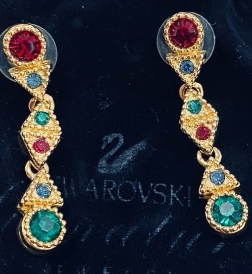 Earrings Beautiful multicolour Swarovski Crystal drop earrings