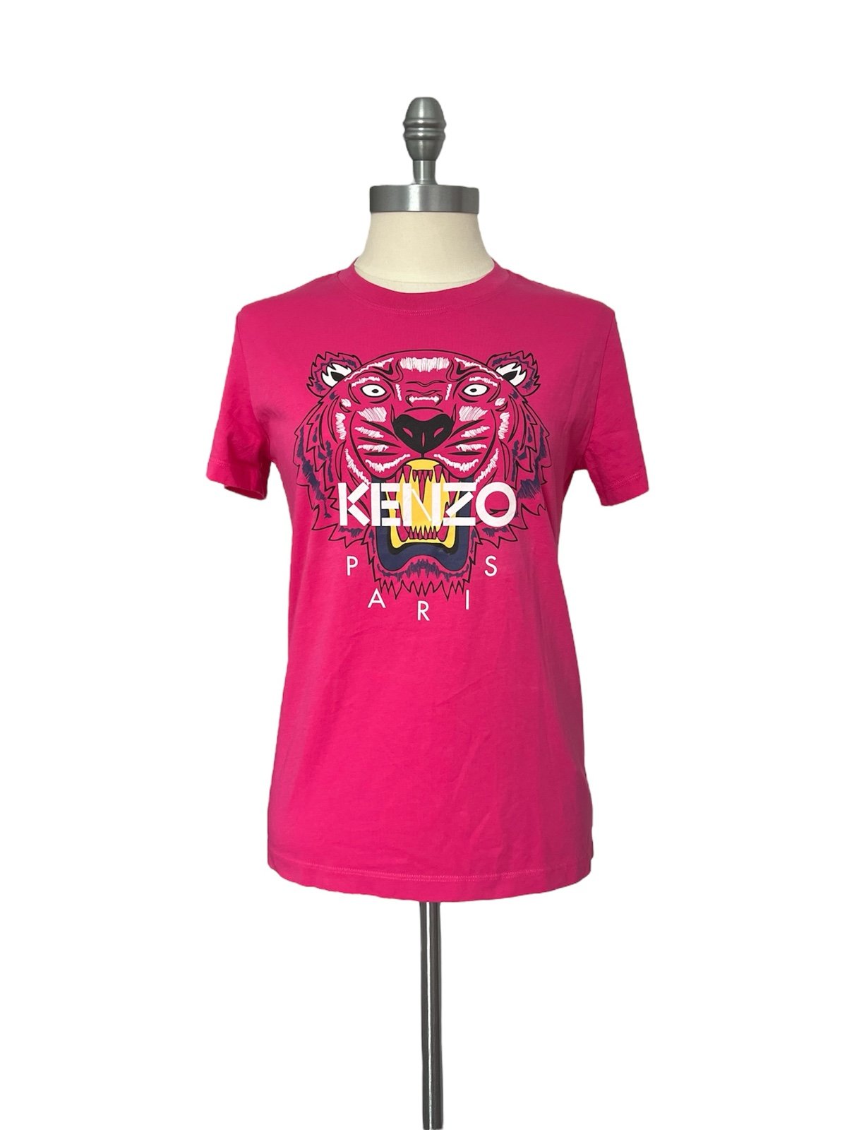 KENZO Paris Jungle Pink Fuchsia Graphic Tiger T-Shirt Short