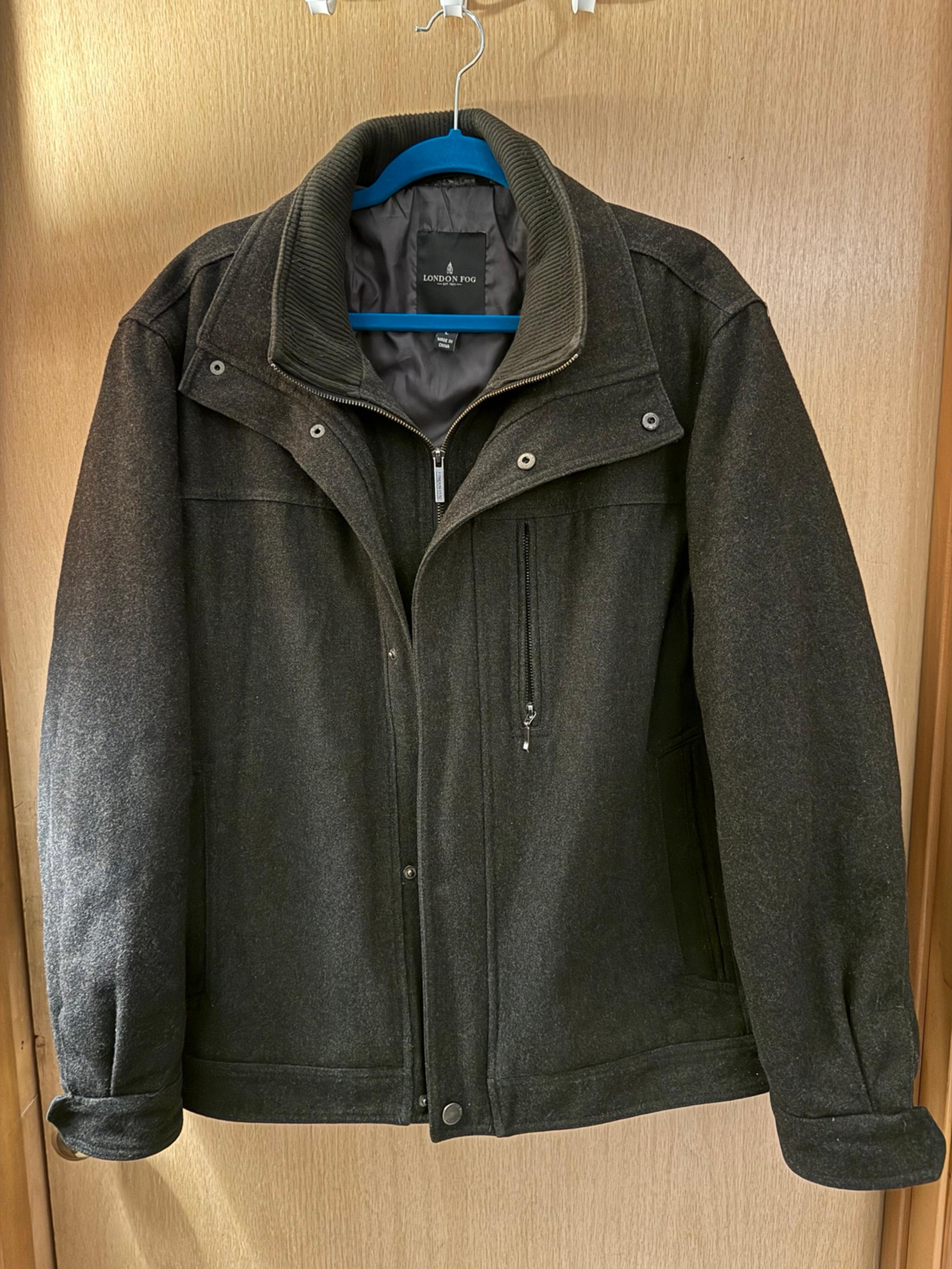 Men’s London Fog Wool Blend Jacket Large Blackish Grey