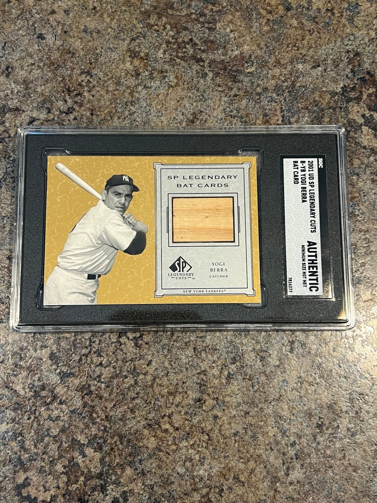 Yogi Berra Game Used Bat Card