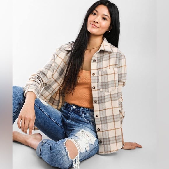 BKE Plaid Boyfriend Flannel Shirt