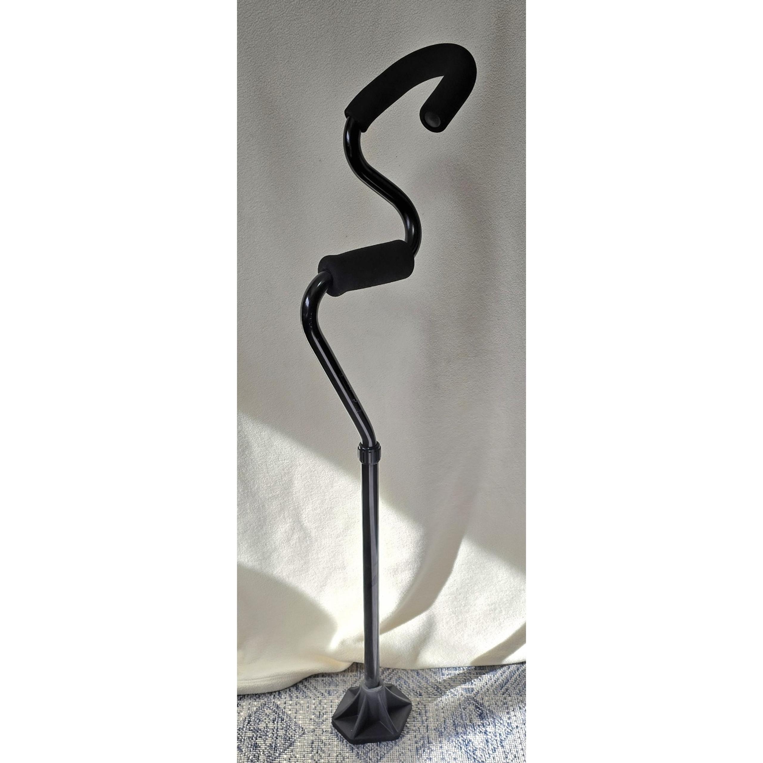 StrongArm Comfort Walking Cane Self Standing Base Lightweight Adjustable Black