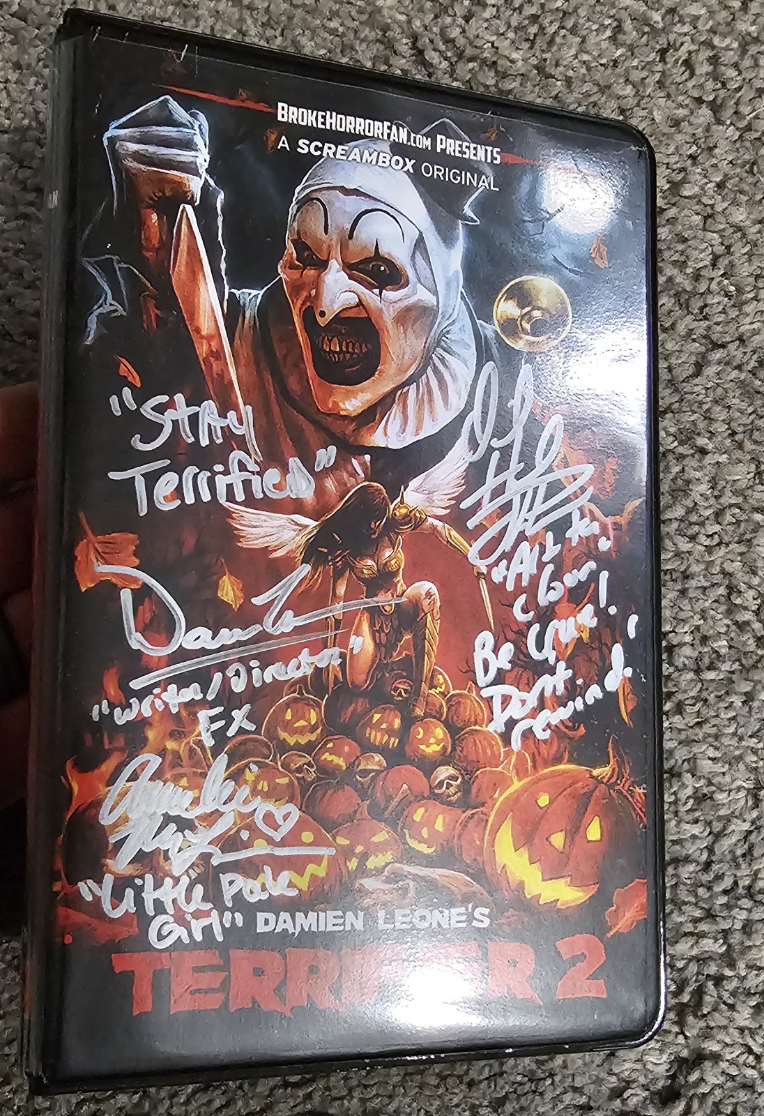 Broke Horror Fan presents Terrifer 2 triple signed VHS