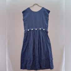 FLAX - women’s blue 100% Linen oversized maxi dress & top blouse short sleeve M