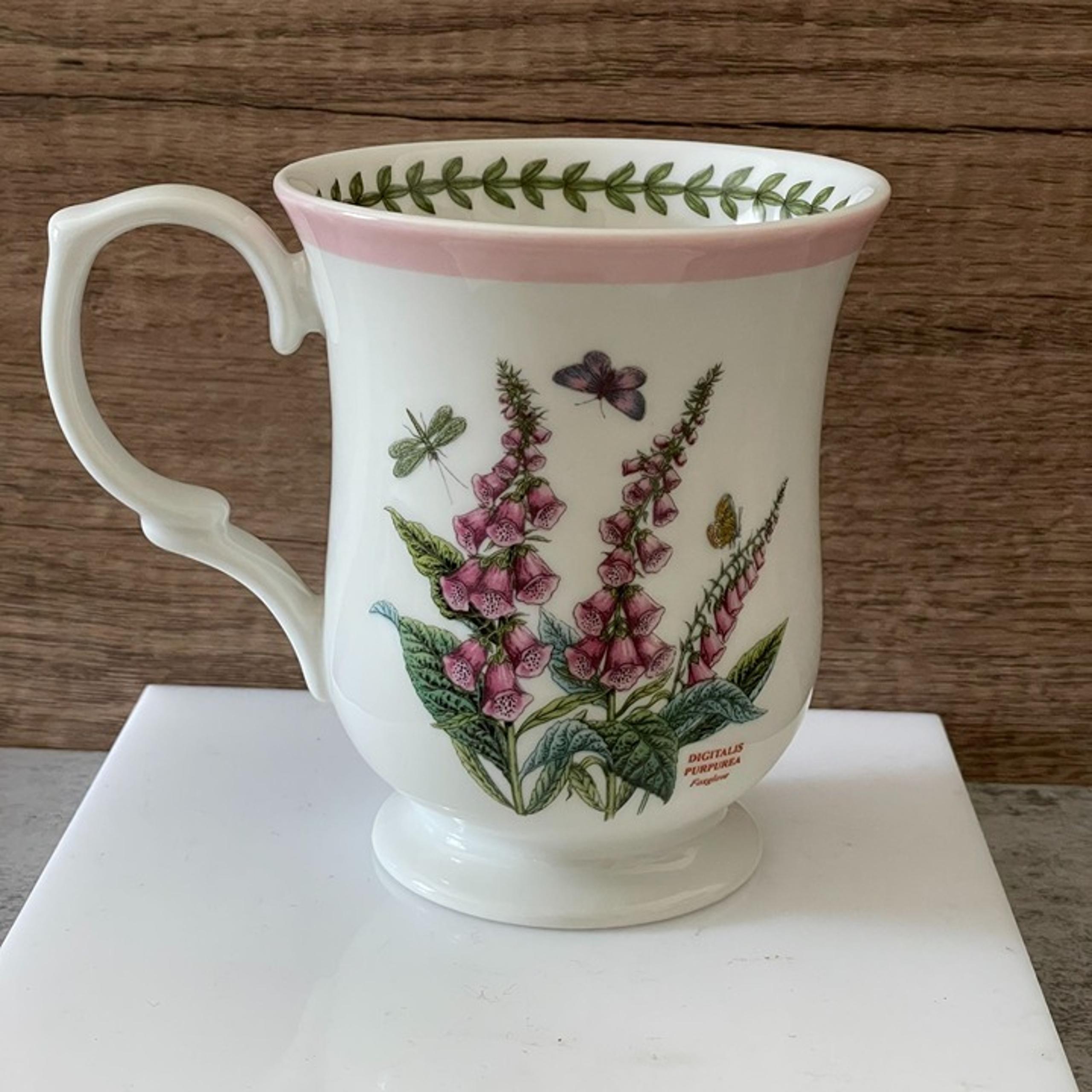 Portmeirion Botanic Garden Terrace Purple Foxglove Digitalis Coffee Mug 12oz