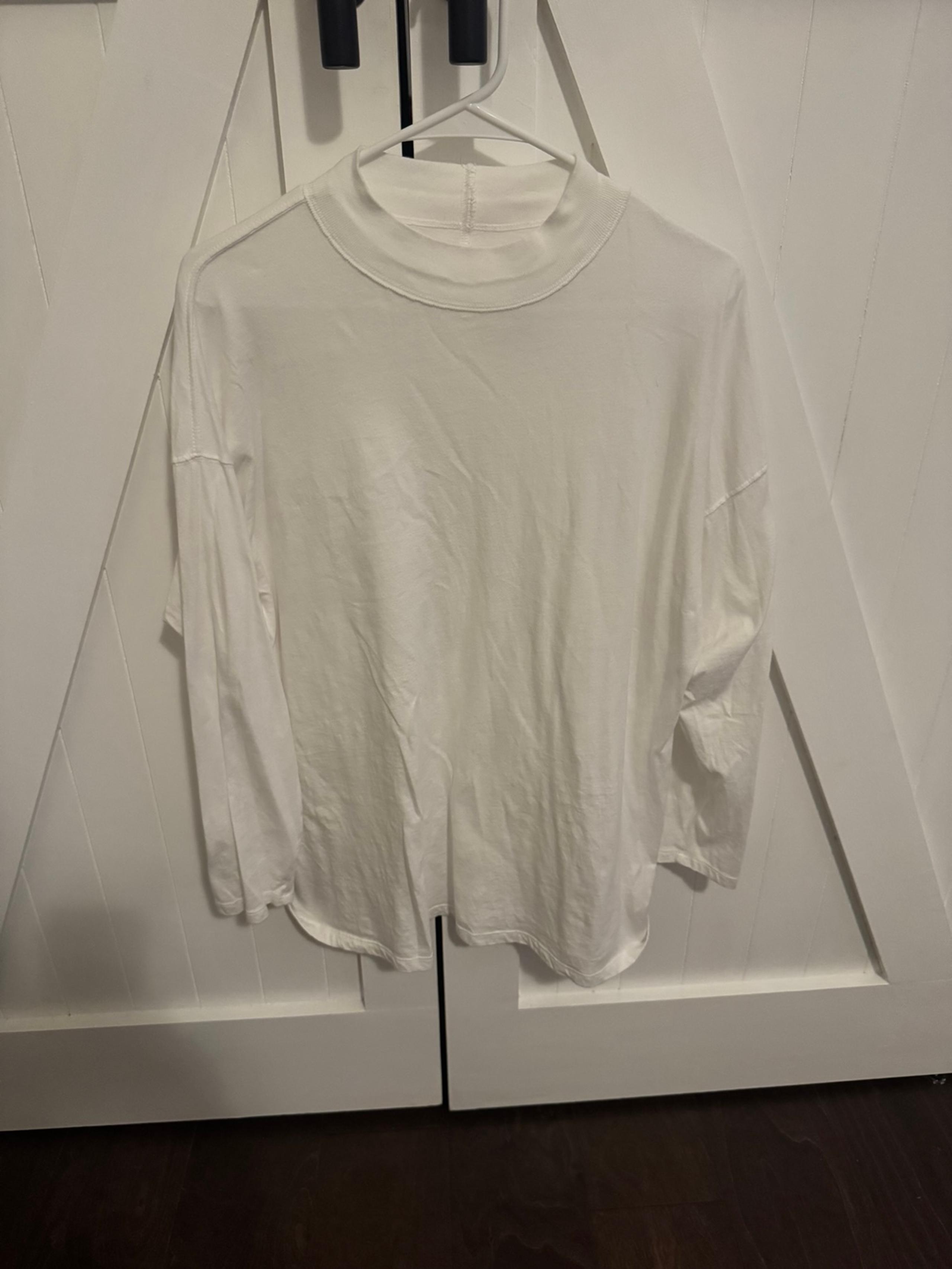 We the Free Free People Mock Neck Microstripe Long Sleeve Tunic T shirt size s