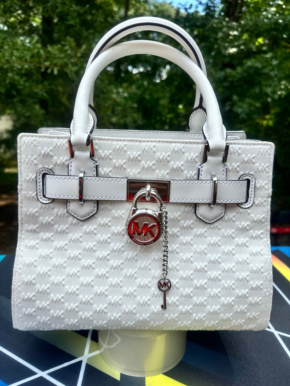 Michael Kors Hamilton small satchel optic white
