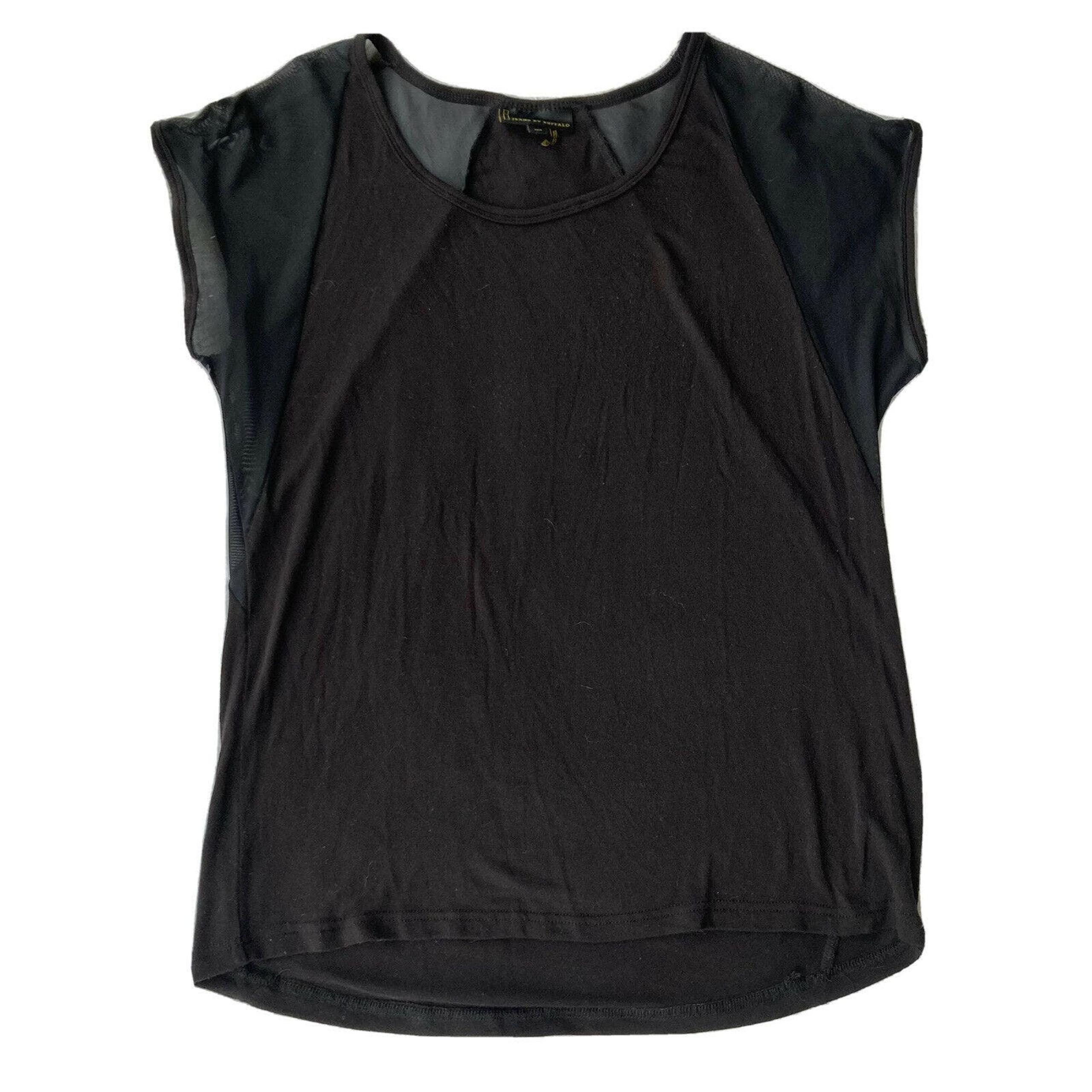 i Jeans by Buffalo T Shirt Sz S Black Mesh Panel Casual Party Date Night Womens