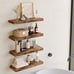 New Set of 4 Rustic Wood 15.8Inch Floating Wall Shelves for Home Decor