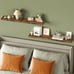 New Set of 4 Rustic Wood 15.8Inch Floating Wall Shelves for Home Decor