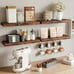New Set of 4 Rustic Wood 15.8Inch Floating Wall Shelves for Home Decor