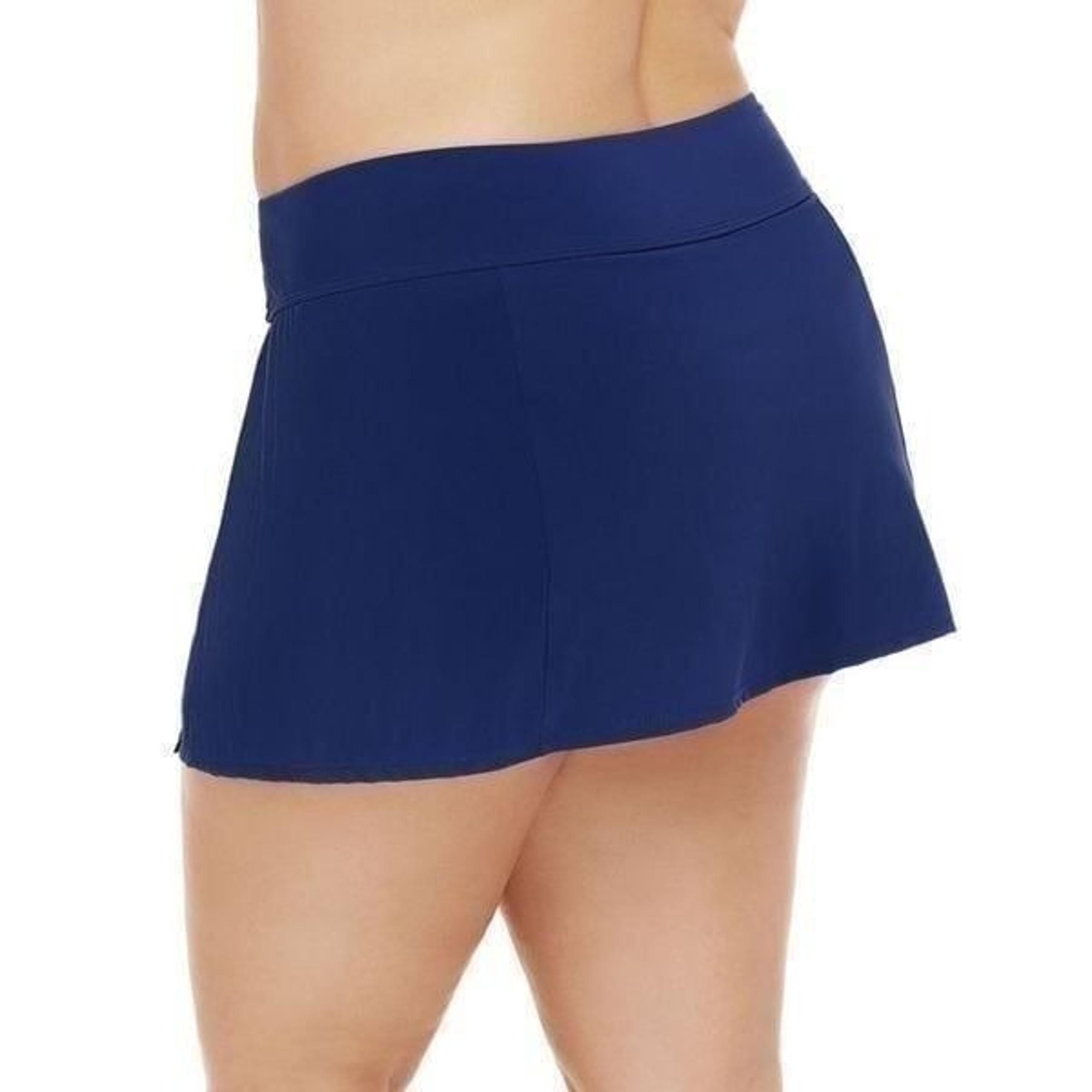 CHRISTINA FULL FIGURE SUNBLOCKERS UPF 50 SWIM SKIRT WITH INTERNAL PANTY Navy 2X