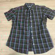 Relco London Women's Sz 14 Green Blue Plaid Shirt Button Up Oi! Blitz Rancid