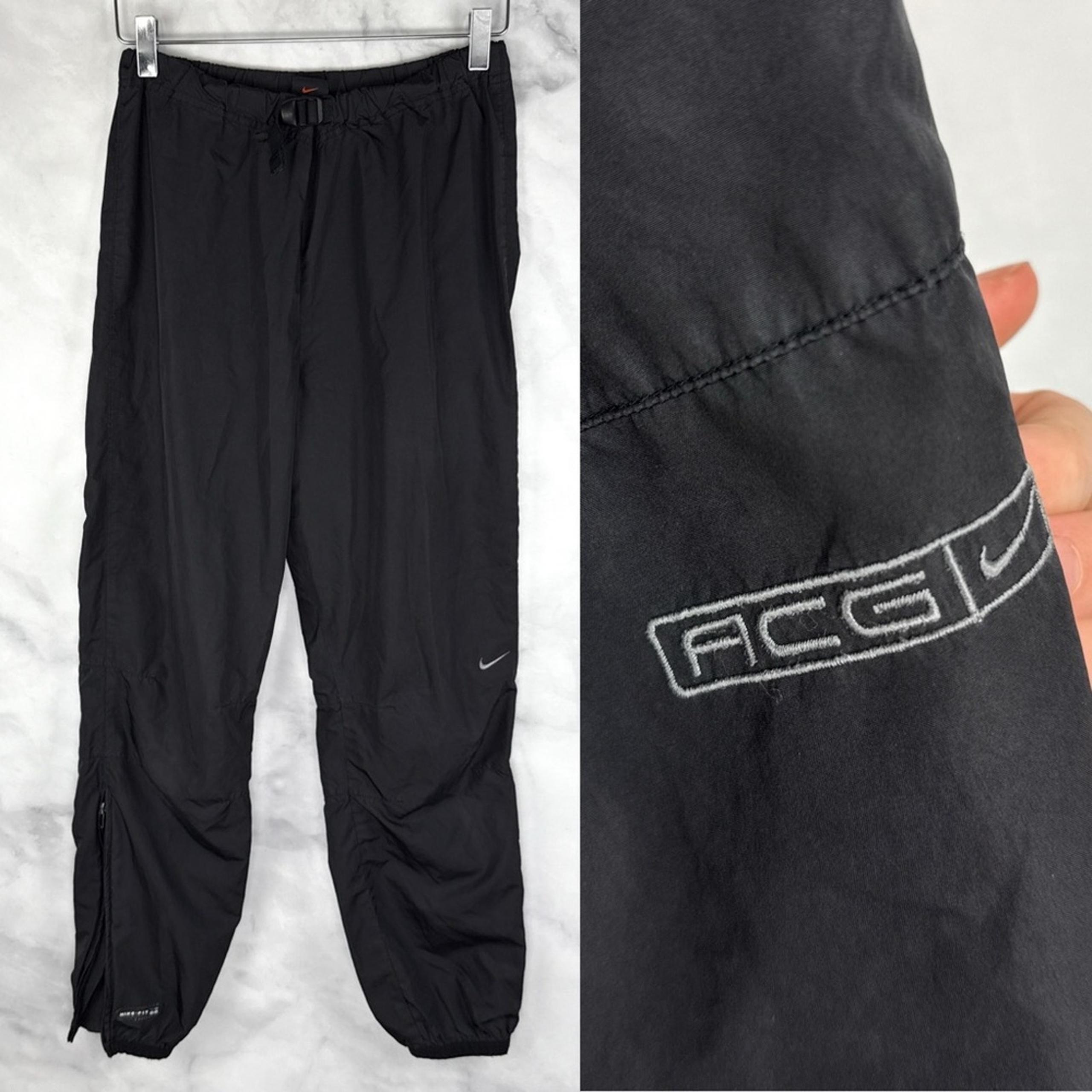 Nike ACG Vintage Windbreaker Parachute Belted Joggers Pants Black Streetwear S