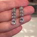 Silver Diamond Teardrop Earrings