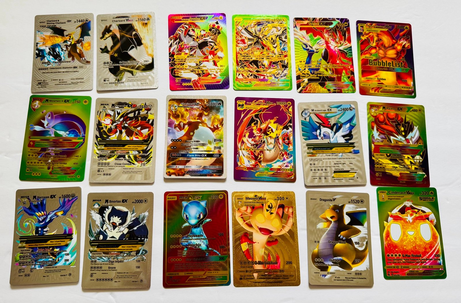 Pokemon Pokémon Replica Cards Art Gold Silver Rainbow Charizard Pikachu x85