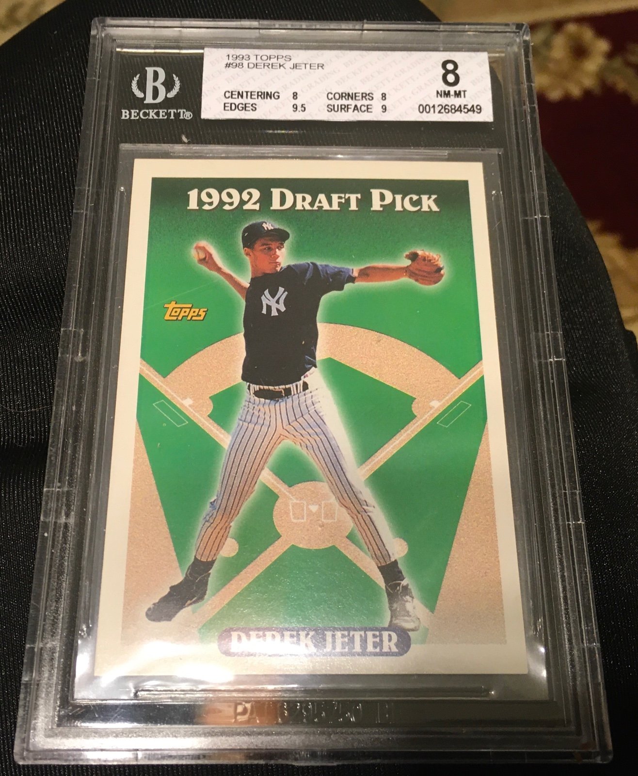 1998 Topps #98 Yankees Derek Jeter RC Graded 8 NM-MT