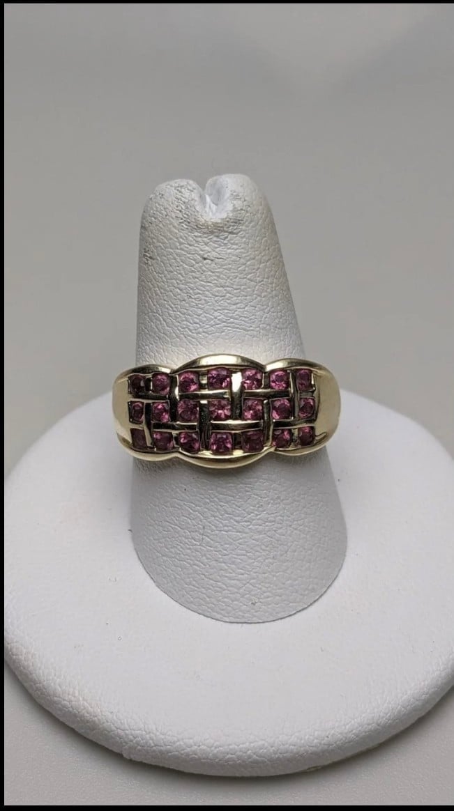 Vintage Pink Tourmaline Ring 14k sz-8