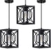 Rustic Farmhouse Metal Lantern Cage Pendant Light - Set of 3 Lights