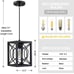 Rustic Farmhouse Metal Lantern Cage Pendant Light - Set of 3 Lights