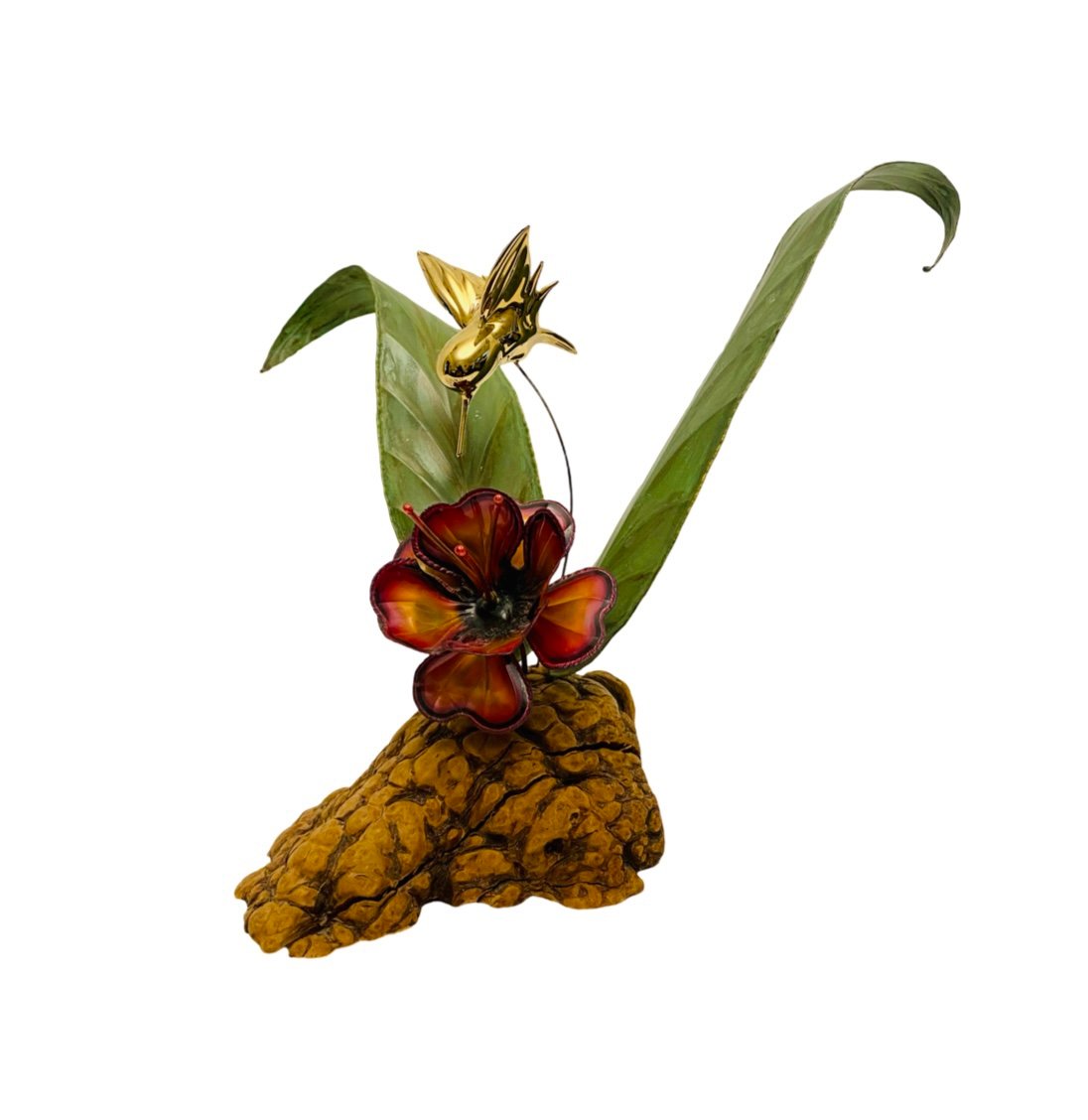 Vintage Art In Metal Sculpture By McCurdy Studio San Juan Bird Floral Decor.
