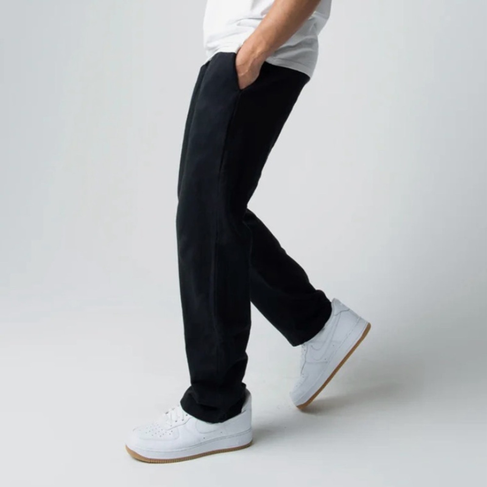 TALENTLESS Pitch Black Tapered Cotton Fleece Comfy Sweatpant Bottoms Size Medium