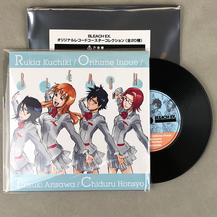 Bleach EX Exhibition Tatsuki Orihime Rukia Chizuru Vinyl Record Anime Coaster