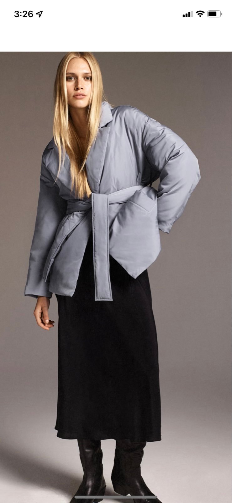 Belted padded jacket