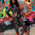 Multi color sequins pants suit