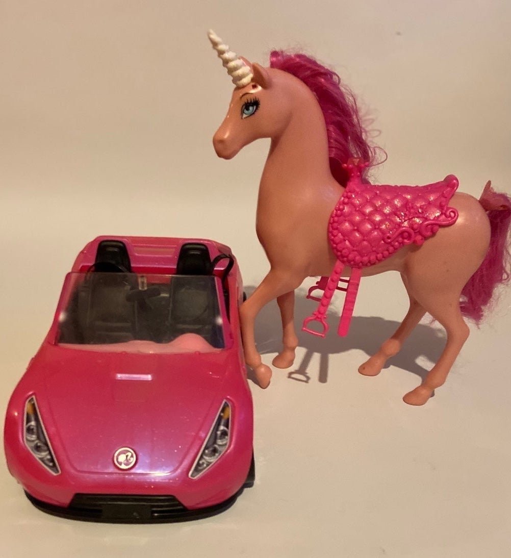 Barbie Glam Convertible Car Pink Shine Two Seats Vehicle Mattel Girls