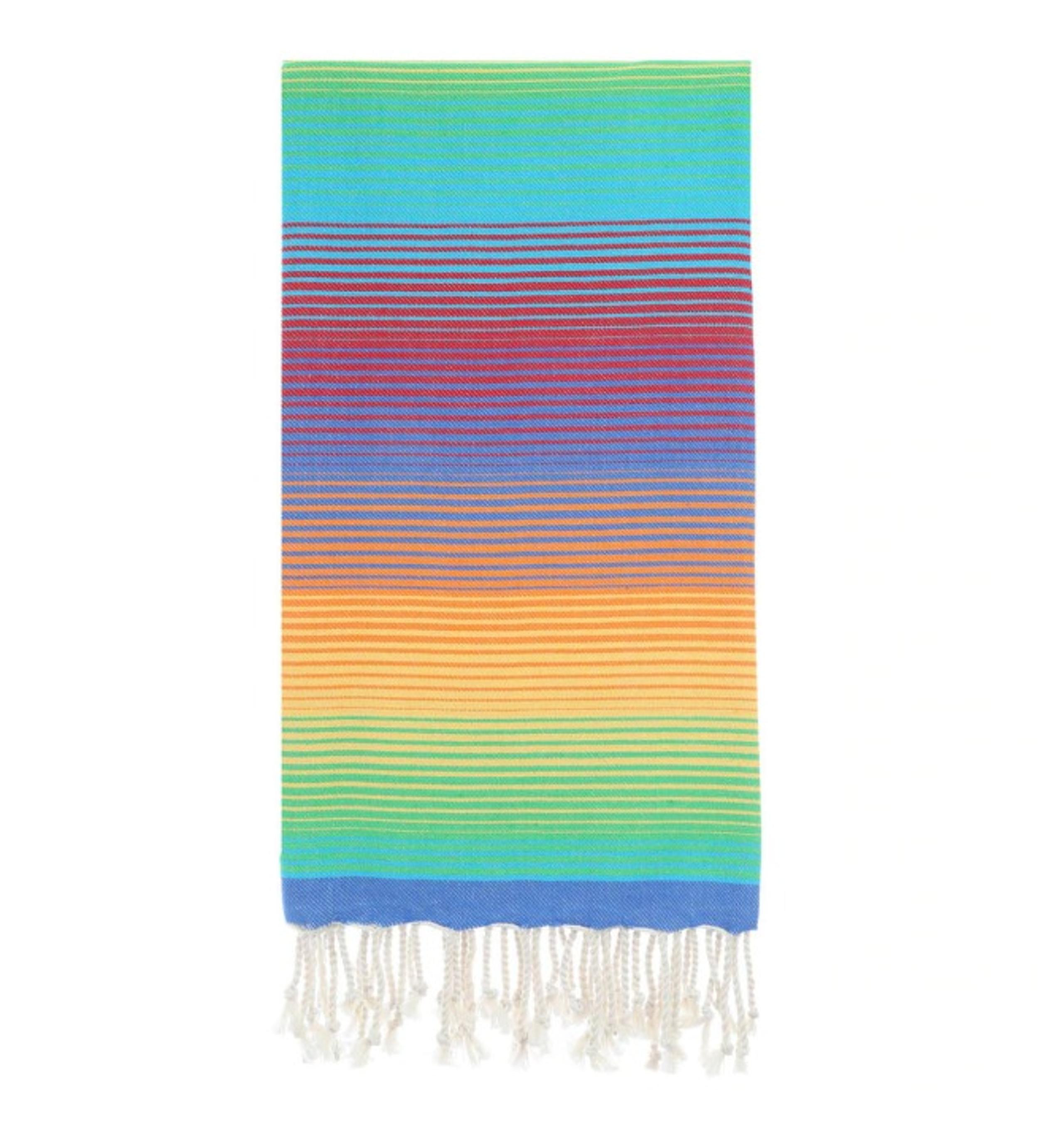Rainbow Turkish Beach Towel - % 100 Cotton - Citizens of the Beach