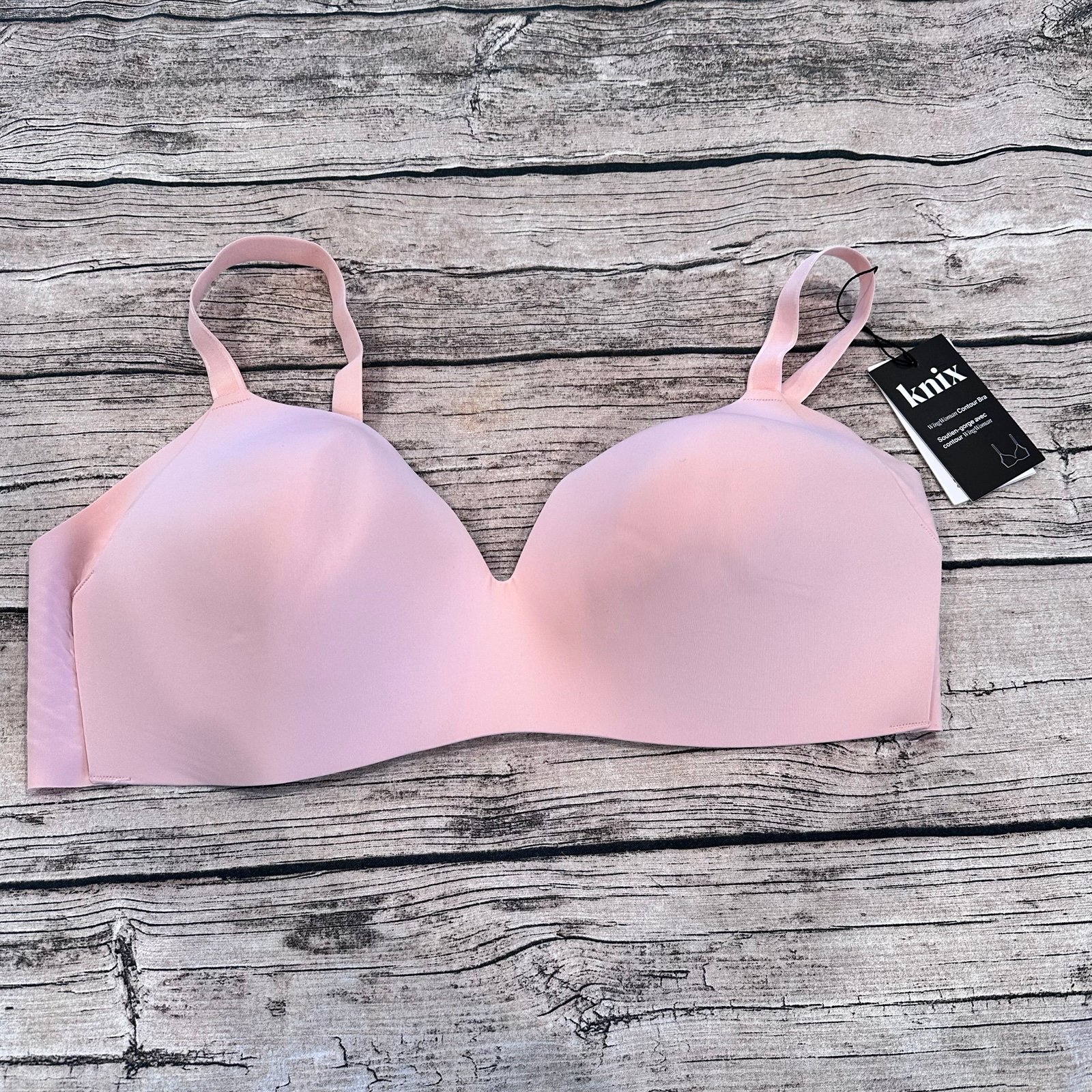 NWT Knix Pink Wing Woman Wireless Seamless Bra Size 42C