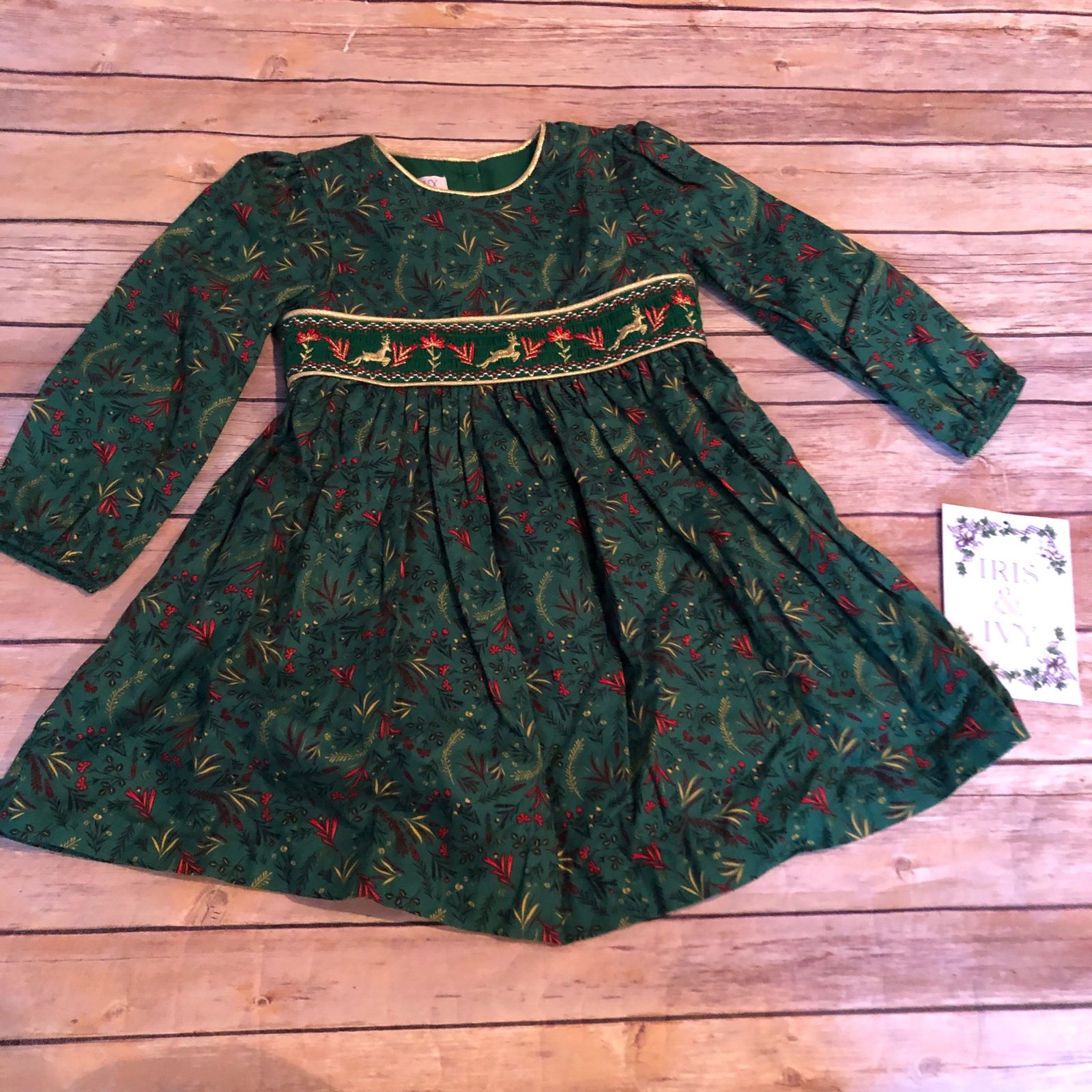 Iris & Ivy smocked holiday dress