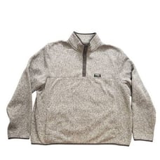 L.L.BEAN Men 1/4 button Fleece pocket Pullover SZ 2XL Slightly Fitted Gray poly